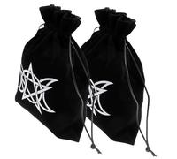 HEALSOPTHY 2pcs Tarot Card Pouches Drawstring Storage Bags for Small Items Jewelry Multipurpose Black Lint Material Protective Bags for Cards and Gifts