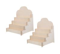 HEALSOPTHY 2pcs Tiered Greeting Card Display Stand Organizer Racks for Brochures and Stickers Space Efficient Desktop Storage for Retail Counters and Trade Shows