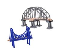 HEALSOPTHY 2pcs Track Accessories Railway Expansion Accessory Railway Bridge Rail Bridges Train Train Track DIY Model Funny DIY Wooden