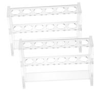 HEALSOPTHY 2pcs Transparent Test Tube Rack with Slots Laboratory Glassware Holder Stable Centrifuge Tube Stand for Scientific Experiments and Test Organization