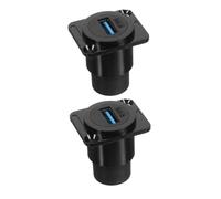 HEALSOPTHY 2pcs USB Dual Head Female D-type Panel Mount Data Extension Adapter with Bidirectional Insertion Connector for Rapid Data Transfer and Smooth Plugging Black