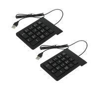 HEALSOPTHY 2pcs USB Number Pad Mechanical Numeric Keypad Keys Portable Financial Keyboard for Laptop Desktop PC Compact for Banking Accounting
