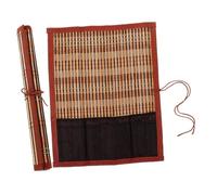 HEALSOPTHY 2pcs Vintage Handmade Canvas Brush Holder Up Case for Artists Portable Capacity Paint Brush Wrap for Calligraphy Travel Home Use with Unique Artisan Design