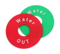 HEALSOPTHY 2pcs Water Valve Outlet Inlet Reminder Signs, Red and Green Inlet Outlet Classification Labels for Air Valve Water Flow Identification