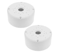 HEALSOPTHY 2PCS Weatherproof Ceiling Camera Mount with Integrated Cable Management Box Spherical Dome Shape for Outdoor Cctv Systems White Wall Mount Brackets with Concealed Wire Storage