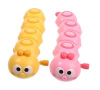 HEALSOPTHY 2pcs Wind Up Caterpillar for Lightweight Clockwork Animal Crawling Party Favors and Fillers in Pink and Yellow