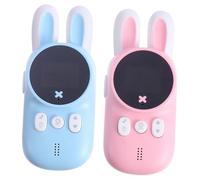HEALSOPTHY 2pcs Wireless Walkie Talkies with Rabbit Ear Antenna Voice Function Built Flashlight Comfortable Grip Outdoor Play Gift for Boys