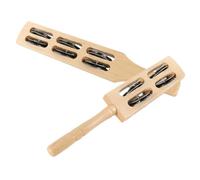 HEALSOPTHY 2pcs Wooden Hand Bells Musical Rhythm Sticks for Instruments Shaker Percussion with Bells for Creative Sound Exploration