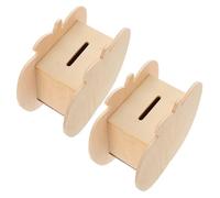 HEALSOPTHY 2Pcs Wooden Money Bank Apple Shape DIY Cash Savings Box for Boys Adults Natural Wood Material Portable Coin Container Teaching Financial Responsibility and Saving Habits