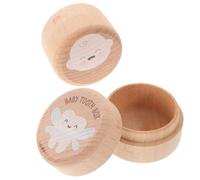 HEALSOPTHY 2pcs Wooden Tooth Box Gender-Neutral Keepsake Storage for Lost Teeth Organizer Under Pillow Holder for Boys