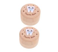 HEALSOPTHY 2pcs Wooden Tooth Keepsake Box for Boys and Premium Wood Storage with Sealing Multipurpose for Hair Locks Jewelry Modern Minimalist Design for Nursery Decor