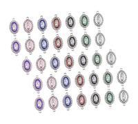 HEALSOPTHY 30 pcs Double Holes Metal Pendant Charms for Jewelry Making DIY Bracelet Crafting with Unique Saint Mother Designs and Fade-resistant Accessories