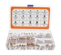 HEALSOPTHY 300Pcs Brass Knurled Threaded Inserts Assortment Kit M2-M6 1/4-20 Heat Set Female Thread Nuts for Plastic Embedding in 3D Printing and DIY Applications