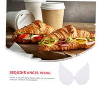 HEALSOPTHY 30pcs Mini Glitter Angel Wing Sewing Patches DIY Craft Accessories for Cake Toppers Party Decorations Hair Ornaments White Angel Wing Embellishments