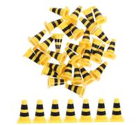 HEALSOPTHY 30pcs Miniature Traffic Cones and Road Sign Models for Educational Traffic Safety Training Interactive Construction Roadblocks Set for Creative Pretend Play and Spatial Learning