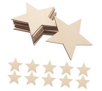 HEALSOPTHY 30pcs Unfinished Wooden Star Cutouts Natural Wood Blanks for DIY Crafts Painting Christmas Ornaments Wall Decor and Art Projects