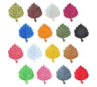 HEALSOPTHY 32pcs Iron-on Colorful Leaf Embroidered Patches DIY Sewing Appliques for Clothing Hats Backpacks Decoration and Repair Accessories Random Color