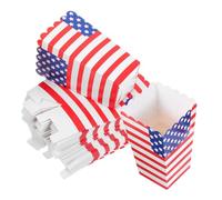 HEALSOPTHY 36pcs Independence Day Disposable Popcorn Boxes American Flag Print, Patriotic Party Popcorn Holders for 4th of July Usa Celebration and Movie Night Snack Supplies