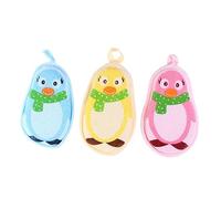 HEALSOPTHY 3pcs Baby Bath Sponge Set Cute Cartoon Bird Design Infant Shower Puff Soft Exfoliating Rubber Rub Towel for Newborn Kids Bathing