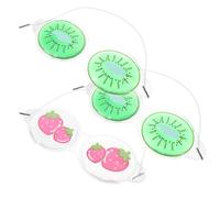 HEALSOPTHY 3pcs Cooling Eye Masks for Pvc Material Reusable Cooling Ice Eye Pads with Comfortable Wearing and Cute Decorative Style, for Travel and Hotels