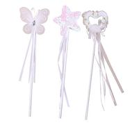 HEALSOPTHY 3pcs Fairy Wands with Pentagram Heart for Birthday Party Cosplay Magical Dress Up Sticks for White Color Random Mix Random Color