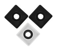 HEALSOPTHY 3Pcs Microphone Flag Station Set Square ABS Mic Logo Cube for Interview Hosts Portable Black and White Microphone Stand Covers 2 Black + 1 White 2.75X1.97In