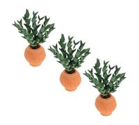 HEALSOPTHY 3Pcs Miniature Dollhouse Tiny Succulent Bonsai Plants Clay and Fabric Mini Potted Greenery Ornaments for Fairy Garden Micro Landscape DIY Accessories