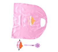 HEALSOPTHY 3pcs Princess Dress Up for Light Up Snowflake Wand Pink Glowing Mask Soft Pink Cape Reusable Costume Accessories for Halloween Birthday Parties Role Play Fun
