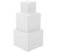 HEALSOPTHY 3Pcs White Foam Cube Models Set 5Cm 8Cm 10Cm Geometric Photo Props for Product, Makeup, Jewelry Photography and Still Life Display