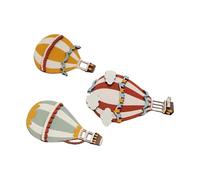 HEALSOPTHY 3pcs Wooden Hot Air Balloon Wall Decor with Boho and Modern Style, Versatile Use for Party Venues and Playrooms, Wood Cutout Wall Embellishment for Families and New Parents