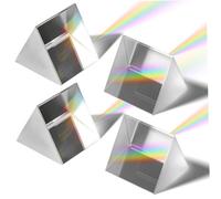 HEALSOPTHY 4 Pcs Crystal Optical Glass Prisms for Physics Teaching and Photography Light Analysis Tool for Students Researchers and Photographers