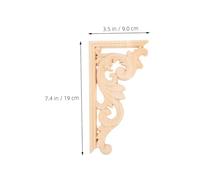 HEALSOPTHY 4 pcs European Style Wood Furniture Corner Applique Carved Floral Pattern Wooden Onlays for Cabinet Wardrobe Decor Solid Wood Decorative Overlays for Home DIY