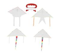 HEALSOPTHY 4 Sets DIY Blank Polyester Kite with String for White Kite for Painting and Flying Creative Outdoor Craft Activity for Boys
