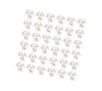 HEALSOPTHY 400PCS DIY Jewelry Making Supplies Silver Three Leaf Hollow Flower Accessories for Earrings Bracelets Necklaces Crafts for Home Store Use
