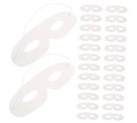 HEALSOPTHY 40pcs DIY White Blank Paper Masks with Elastic Straps for Painting and Decorating Smooth Cardstock Craft Kit for Birthday Parties Festivals Creative Art Activities