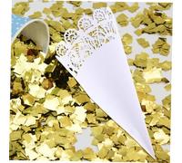 HEALSOPTHY 40pcs Elegant White Lace Wedding Confetti Cones Sturdy Paper Petal Toss Cones for Bridal Birthday Holiday Party DIY Decoration Lightweight Portable Scatters for Festive Events