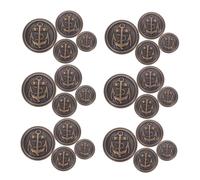 HEALSOPTHY 40pcs Metal Crown Buttons Set for Suits Jackets Coats Vintage Copper Tone Round Sewing Buttons for Heavy Fabrics DIY Apparel Accessories for Tailoring and Craft Projects