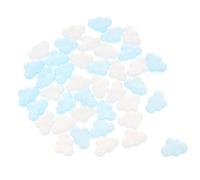 HEALSOPTHY 40pcs Resin Cloud Charms Flatback Glitter Mini Ornaments for Scrapbooking DIY Jewelry Making Hair Clip Cabochons Realistic White Blue Glittery Embellishments for Decor and Party