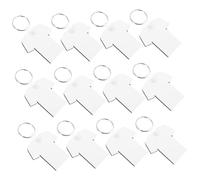 HEALSOPTHY 40pcs Sublimation Keychain Blanks Fiberboard DIY Crafting Blanks Double Sided Heat Transfer Suitable for Handmade Gifts and Key Rings