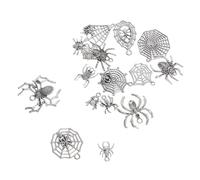 HEALSOPTHY 48pcs Antique Silver Spider Web Charms for Halloween Jewelry Making Alloy Pendants for DIY Necklaces Bracelets Earrings Spooky Party Accessories Family-friendly Craft