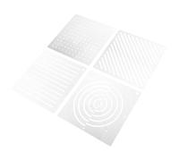 HEALSOPTHY 4pcs Acrylic Quilt Templates Set for Hand Stitch Embroidery and Sashiko, Sewing Stencils with Geometric Patterns, 8x4 Inches, DIY Craft Quilting Tools for Sewing Projects