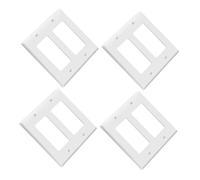 HEALSOPTHY 4pcs American Style Decorative Wall Plate Covers Electrical Cover Plates for Light Switch and Receptacle Outlets White Finish Impact Resistant Replacement for Home Decor