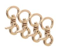 HEALSOPTHY 4pcs Brass Lobster Swivel Clip Keychain Snap Hooks with Quick Release Spring Trigger, Sturdy Rotating Metal Clasps for Dog Leash and Small Leathercraft Projects