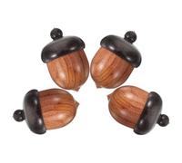 HEALSOPTHY 4pcs Brown Wooden Acorn Shape Charms for Jewellery Making, DIY Hanging Decor Pendants Suitable for Necklace and Bracelet Crafting