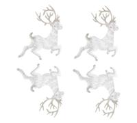 HEALSOPTHY 4pcs Christmas Embroidered Deer Cloth Patches DIY Sewing Appliques Rayon Stickers for Clothing Footwear Decoration Gift Craft