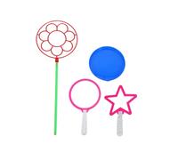 HEALSOPTHY 4Pcs Colorful Bubble Wand Set for Large Bubble Maker Tools with Assorted Shapes Outdoor Party Favors for Fun and Active Play Random Color