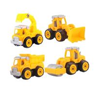 HEALSOPTHY 4pcs DIY Dismantling Truck for Educational Engineering Car Model with Creative Excavator Design Assembly Auto to Enhance Coordination and Flexibility Random Style