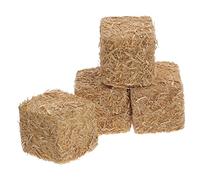 HEALSOPTHY 4Pcs Faux Miniature Haystack Decor Autumn Style Garden Ornament for Home and Dollhouse Realistic Faux Hay Bales for Weddings and Seasonal Decorations