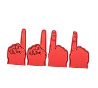 HEALSOPTHY 4pcs Giant Foam Fingers EVA Cheer Props Comfortable Fit Lightweight Sports Cheering Supplies for School Events Games and Parties Red