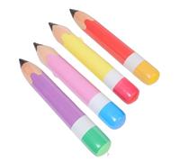 HEALSOPTHY 4Pcs Giant Inflatable Pencil Balloons PVC Blow Up School Party Decorations for Classroom Graduation Events Back to School Supplies in Yellow Red Pink Purple